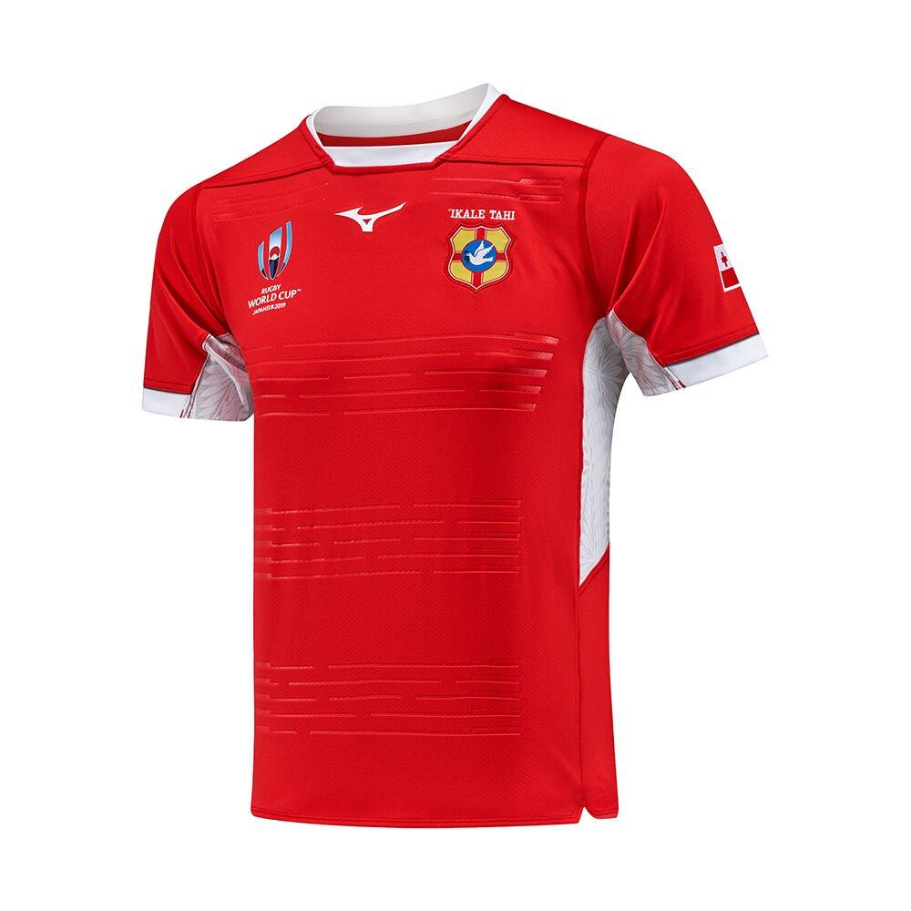 Mizuno Men's Jersey Tonga RWC Home Deep Red - SOTCAFI-03